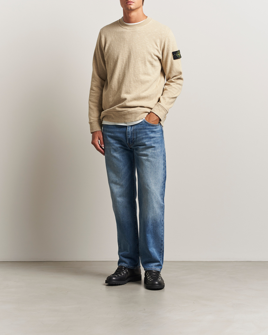 Men | Sweaters & Knitwear | Stone Island | Vanisé Brushed Heavy Cotton Sweatshirt Desert