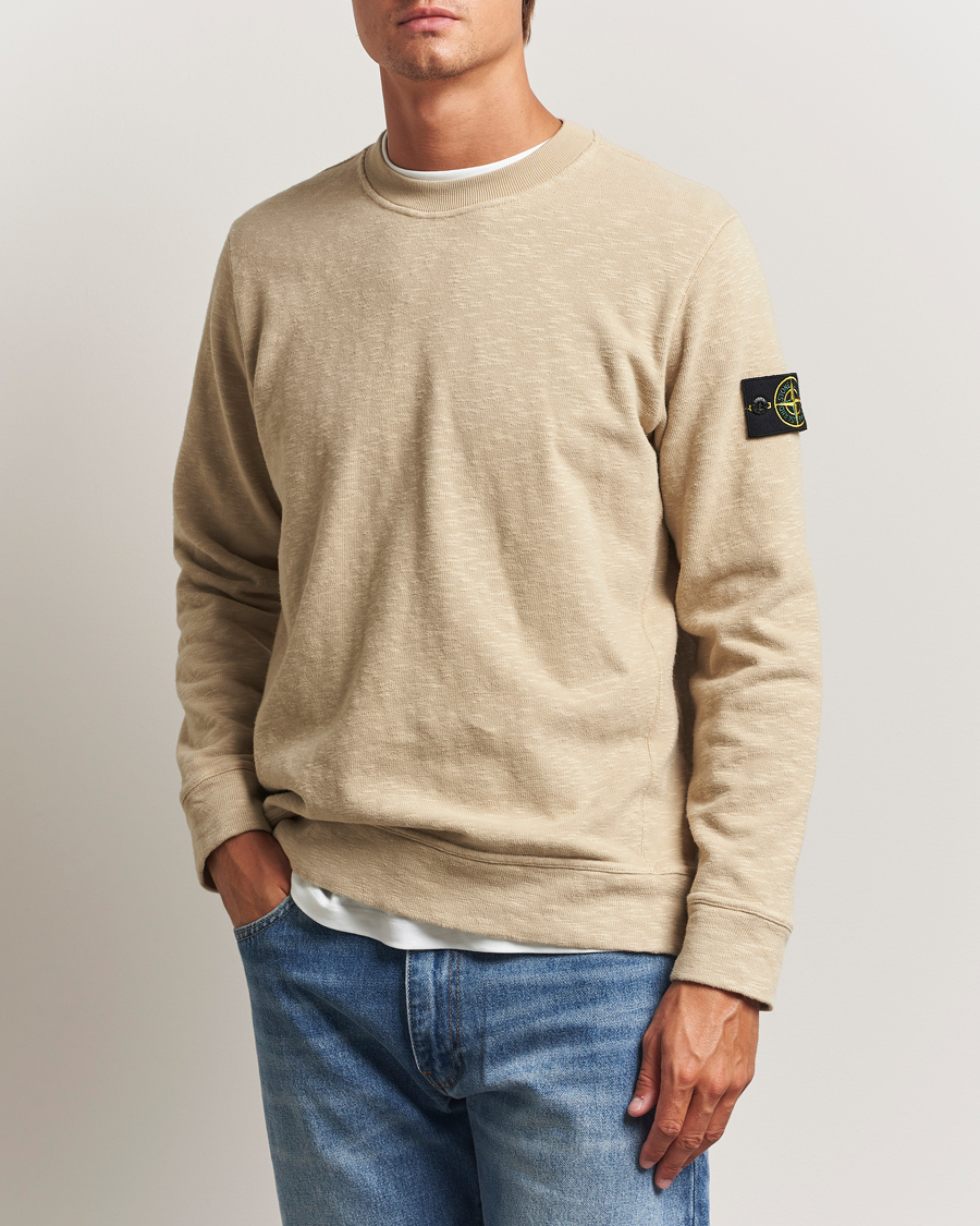 Men | Sweaters & Knitwear | Stone Island | Vanisé Brushed Heavy Cotton Sweatshirt Desert