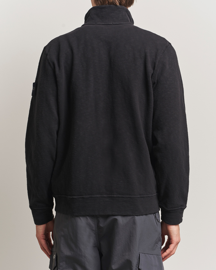 Men | Sweaters & Knitwear | Stone Island | Vanisé Brushed Heavy Cotton Full Zip Black
