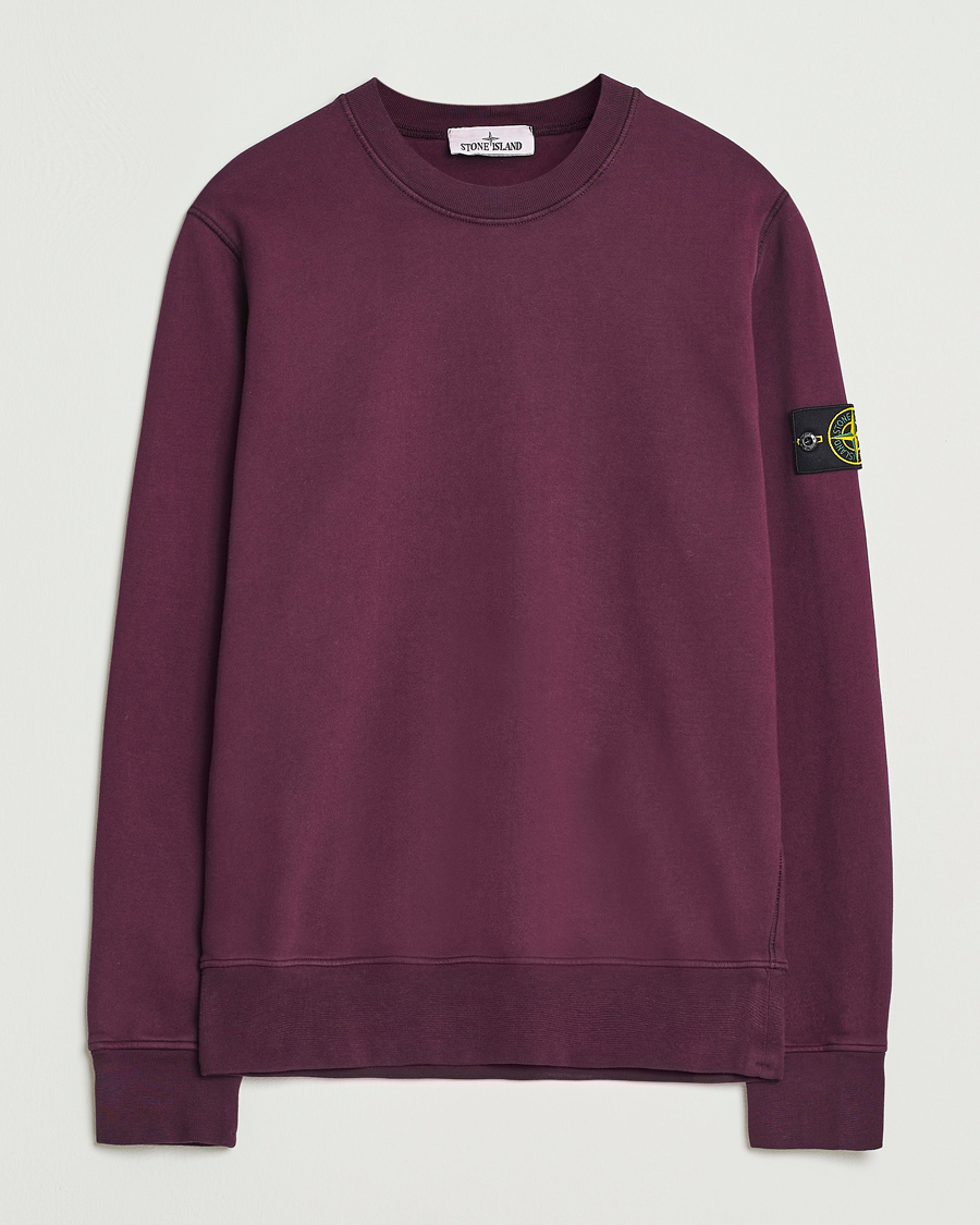 Men | Sweaters & Knitwear | Stone Island | Garment Dyed Fleece Sweatshirt Amaranth