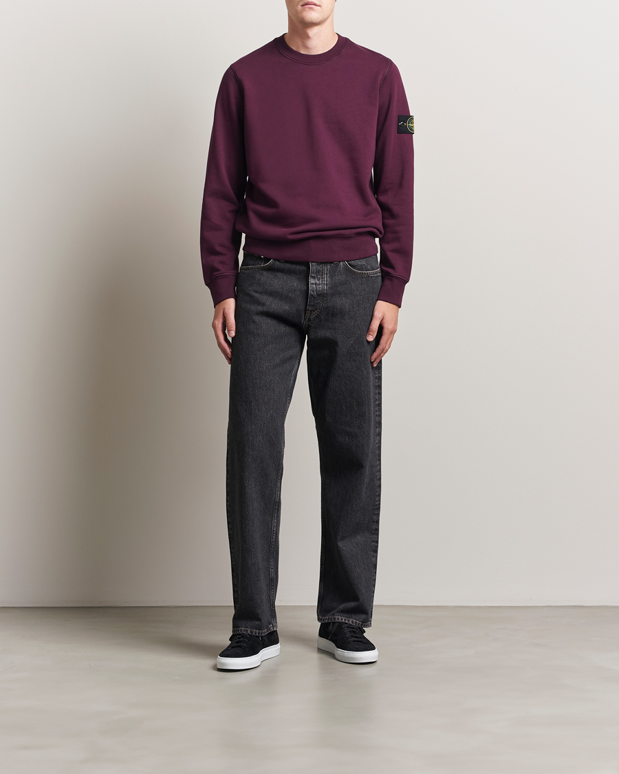Men | Sweaters & Knitwear | Stone Island | Garment Dyed Fleece Sweatshirt Amaranth