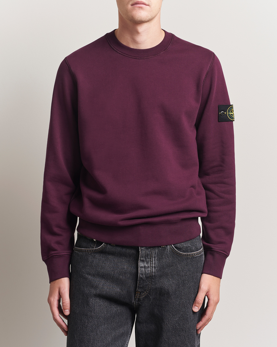 Men | Sweaters & Knitwear | Stone Island | Garment Dyed Fleece Sweatshirt Amaranth