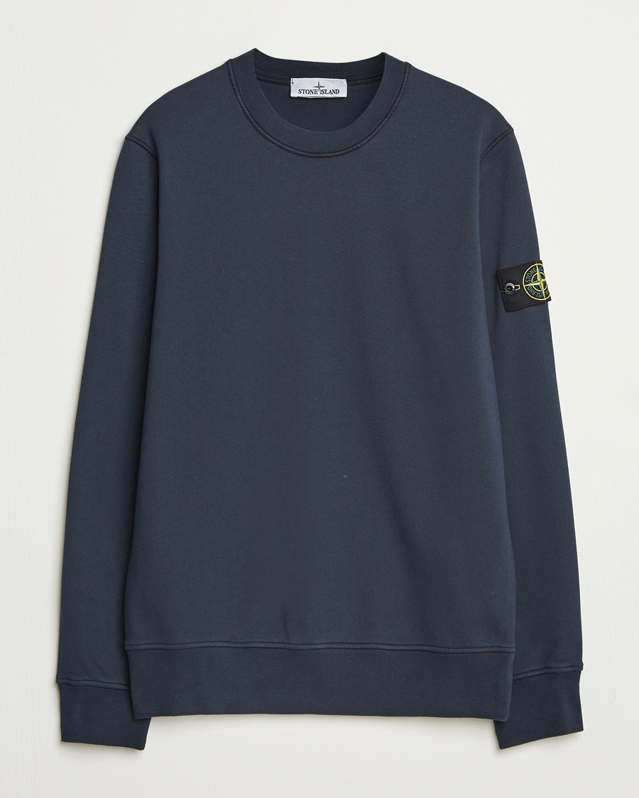 Men | Sweaters & Knitwear | Stone Island | Garment Dyed Fleece Sweatshirt Navy