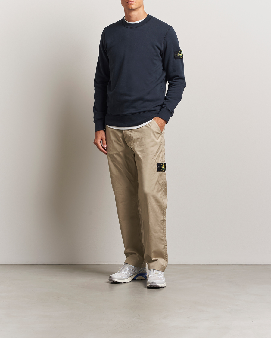 Men | Sweaters & Knitwear | Stone Island | Garment Dyed Fleece Sweatshirt Navy