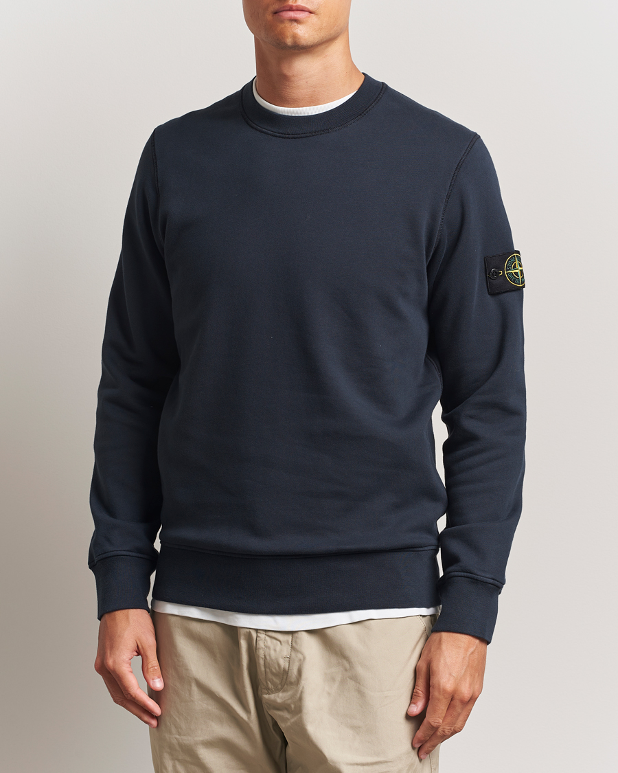 Men | Sweaters & Knitwear | Stone Island | Garment Dyed Fleece Sweatshirt Navy