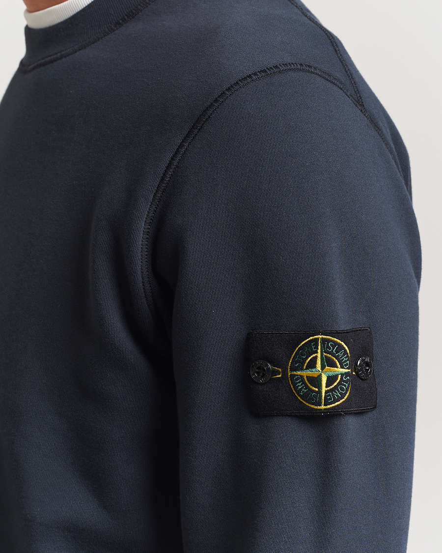Men | Sweaters & Knitwear | Stone Island | Garment Dyed Fleece Sweatshirt Navy