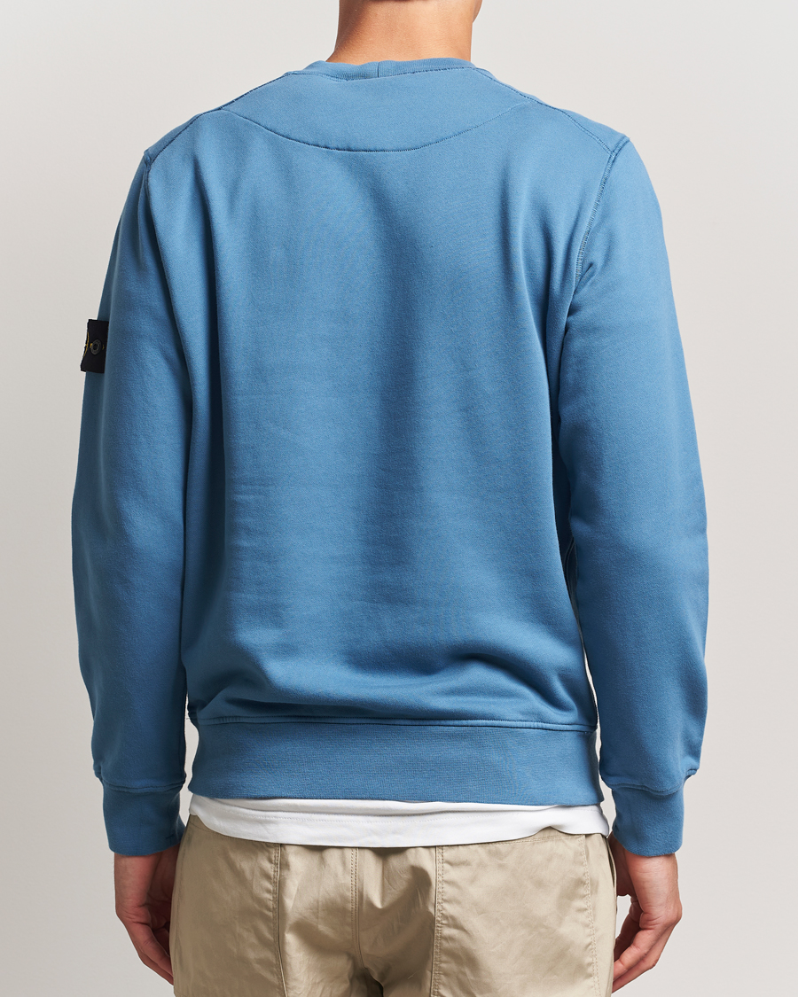 Men | Sweaters & Knitwear | Stone Island | Garment Dyed Fleece Sweatshirt Blue Acciaio