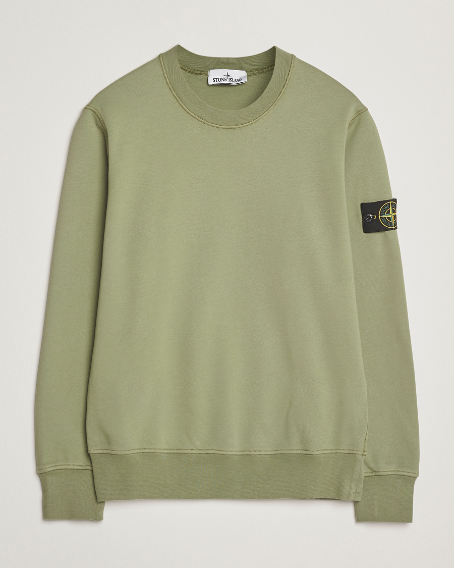 Men | Sweaters & Knitwear | Stone Island | Garment Dyed Fleece Sweatshirt Sage