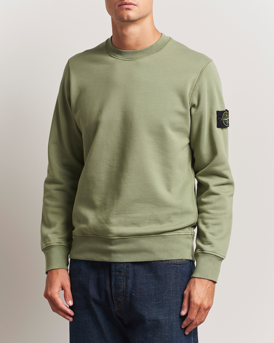 Men | Sweaters & Knitwear | Stone Island | Garment Dyed Fleece Sweatshirt Sage