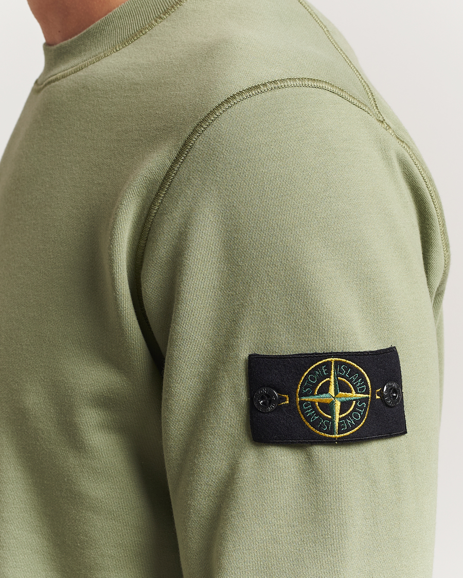 Men | Sweaters & Knitwear | Stone Island | Garment Dyed Fleece Sweatshirt Sage