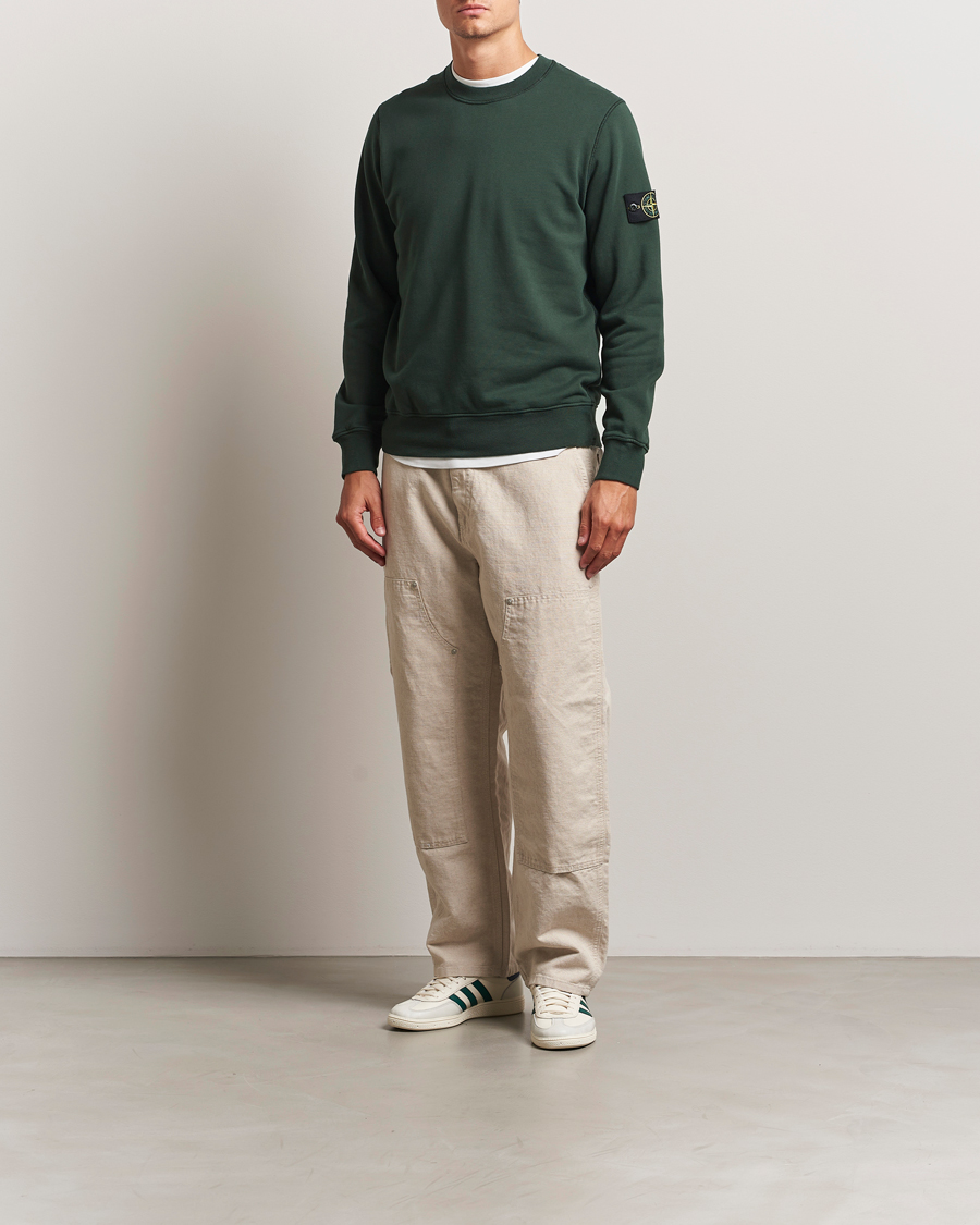 Men | Sweaters & Knitwear | Stone Island | Garment Dyed Fleece Sweatshirt Juniper