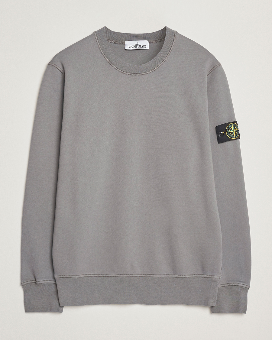 Men | Sweaters & Knitwear | Stone Island | Garment Dyed Fleece Sweatshirt Cement