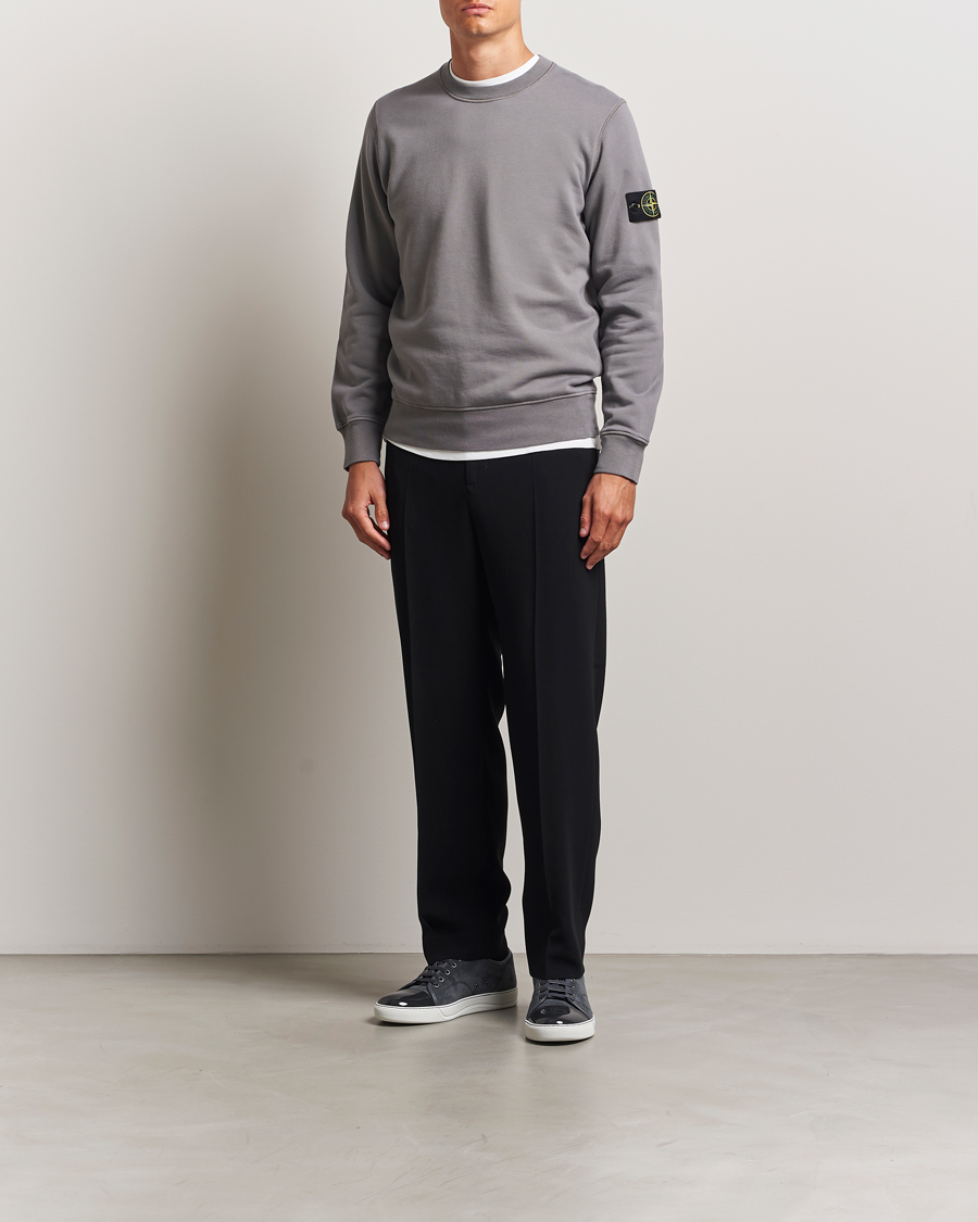 Men | Sweaters & Knitwear | Stone Island | Garment Dyed Fleece Sweatshirt Cement