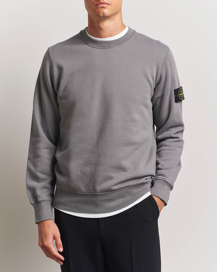 Men | Sweaters & Knitwear | Stone Island | Garment Dyed Fleece Sweatshirt Cement