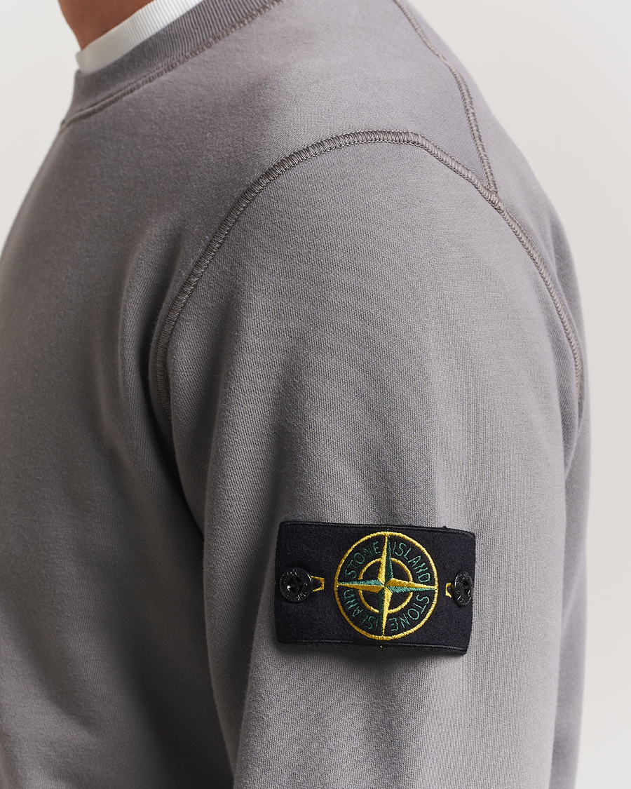 Men | Sweaters & Knitwear | Stone Island | Garment Dyed Fleece Sweatshirt Cement