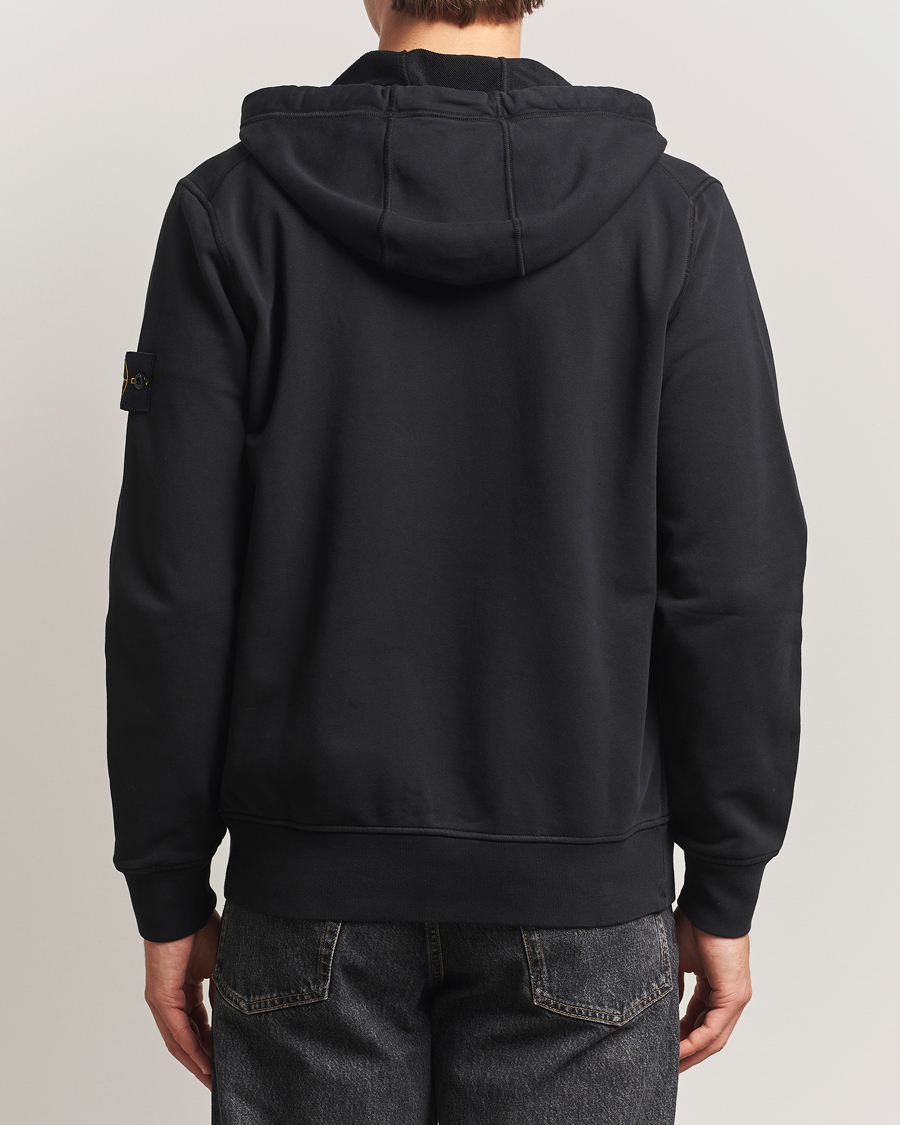 Men | Sweaters & Knitwear | Stone Island | Garment Dyed Fleece Full-Zip Hood Black