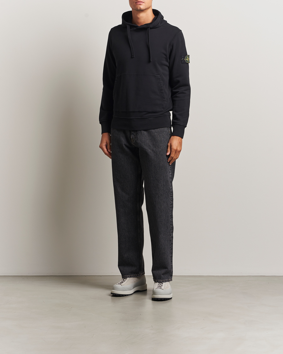 Men | Sweaters & Knitwear | Stone Island | Garment Dyed Fleece Hood Black