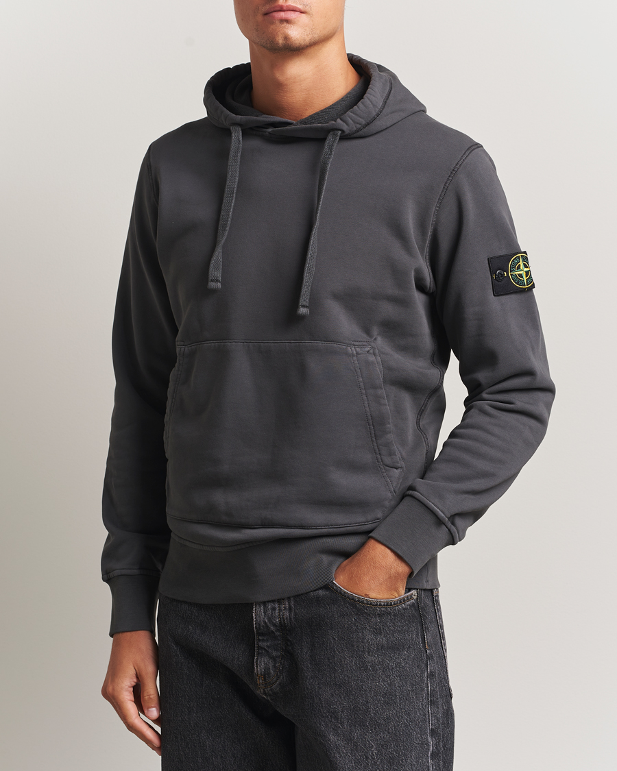 Men | Sweaters & Knitwear | Stone Island | Garment Dyed Fleece Hood Lead Grey