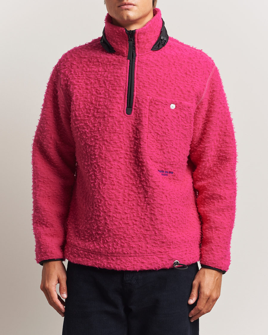 Men | Sweaters & Knitwear | Stone Island | Marina Ratteen Wool Half-Zip Fuxia