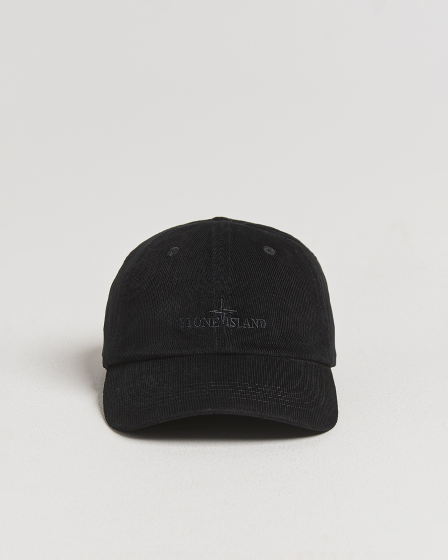 Men | Hats & Caps | Stone Island | Micro Cord Cotton Cap Black