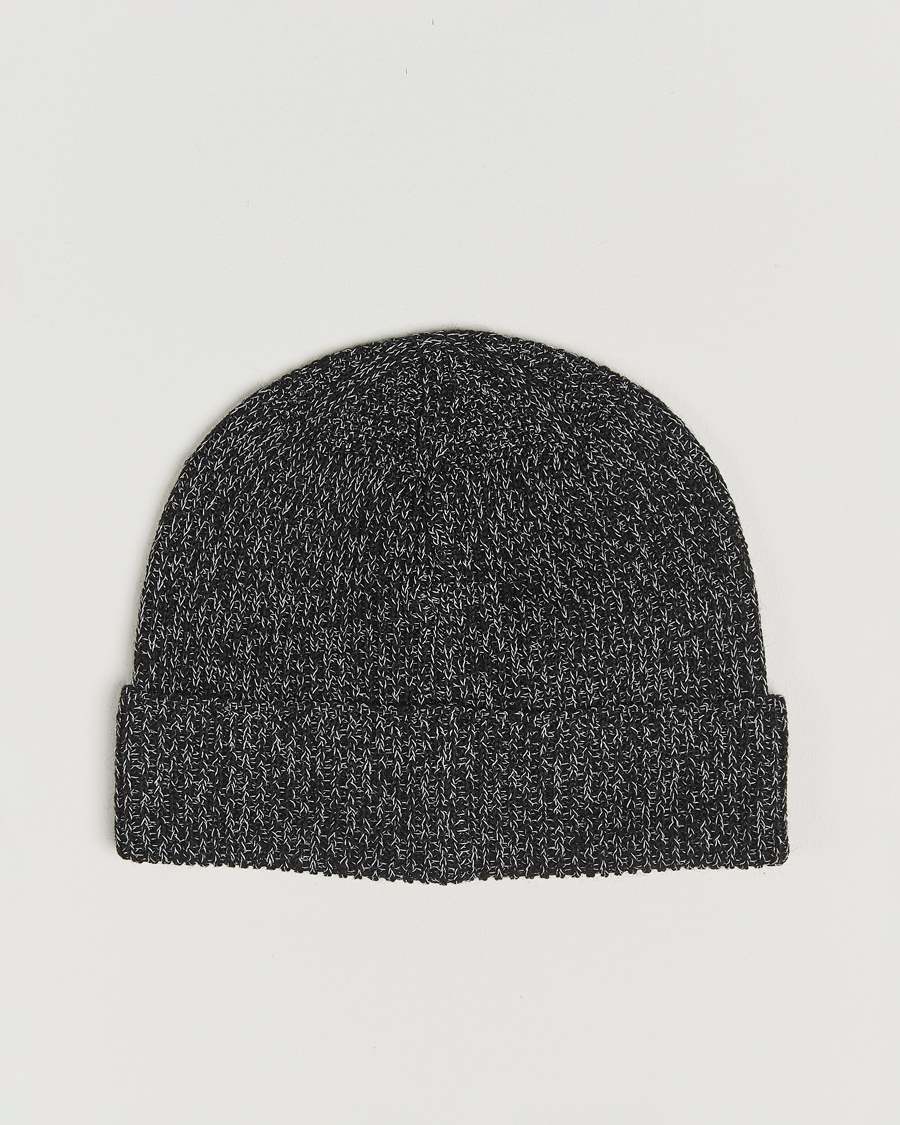 Men | Beanies | Stone Island | Reflective Cotton Knit Beanie Black Melange