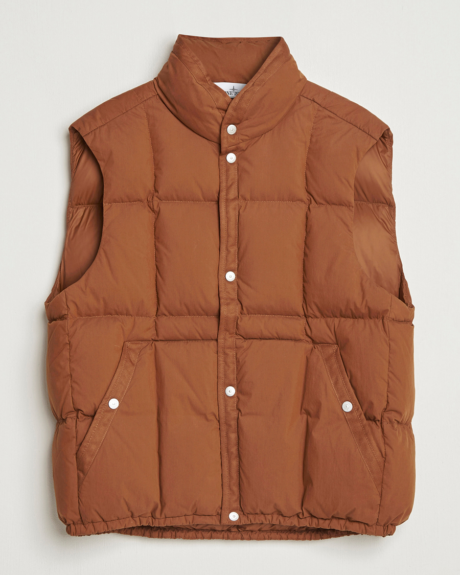 Men | Gilets | Stone Island | Marina Cotton/Nylon Tela Down Vest Tobacco