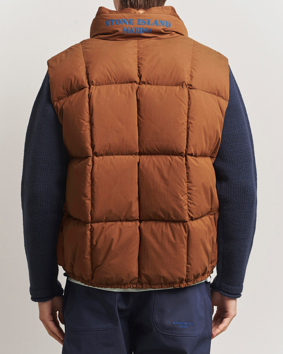 Men | Gilets | Stone Island | Marina Cotton/Nylon Tela Down Vest Tobacco