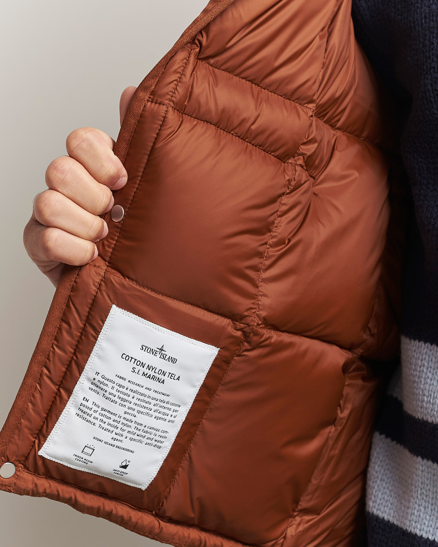 Men | Gilets | Stone Island | Marina Cotton/Nylon Tela Down Vest Tobacco