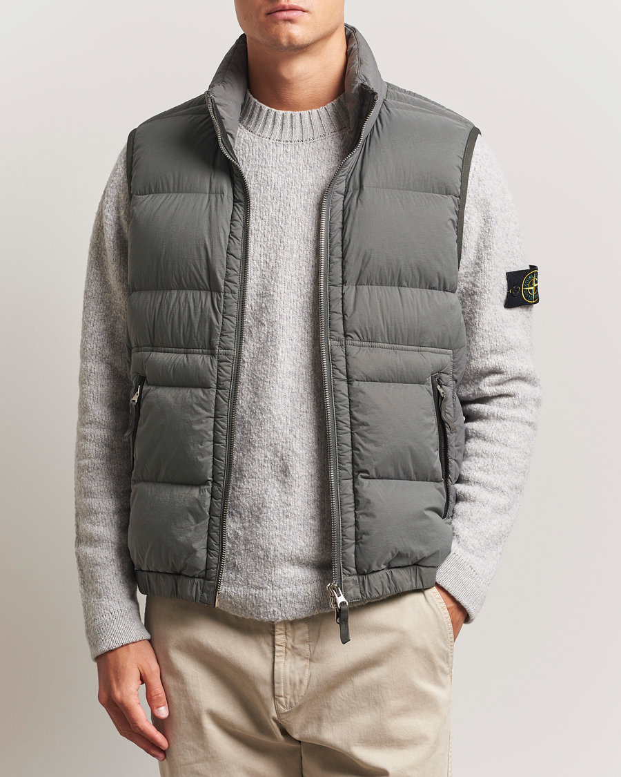 Men | Gilets | Stone Island | Seamless Tunnel Nylon Down Vest Cement