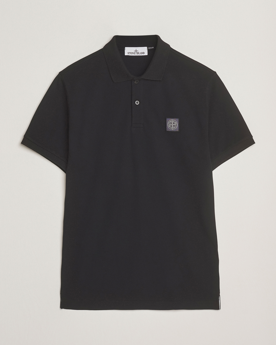 Men | Polo Shirts | Stone Island | Organic Cotton Pique Polo Black