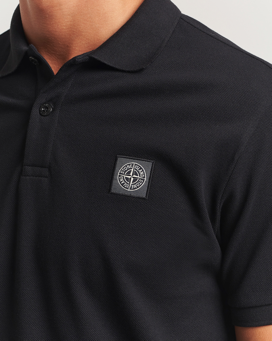 Men | Polo Shirts | Stone Island | Organic Cotton Pique Polo Black