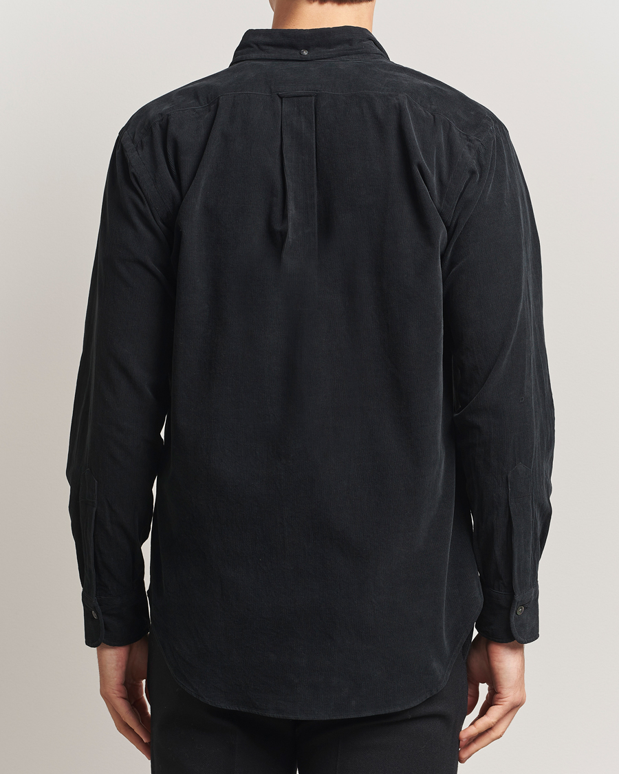 Men | Shirts | Kamakura Shirts | Vintage Ivy Needle Cord Shirt Black