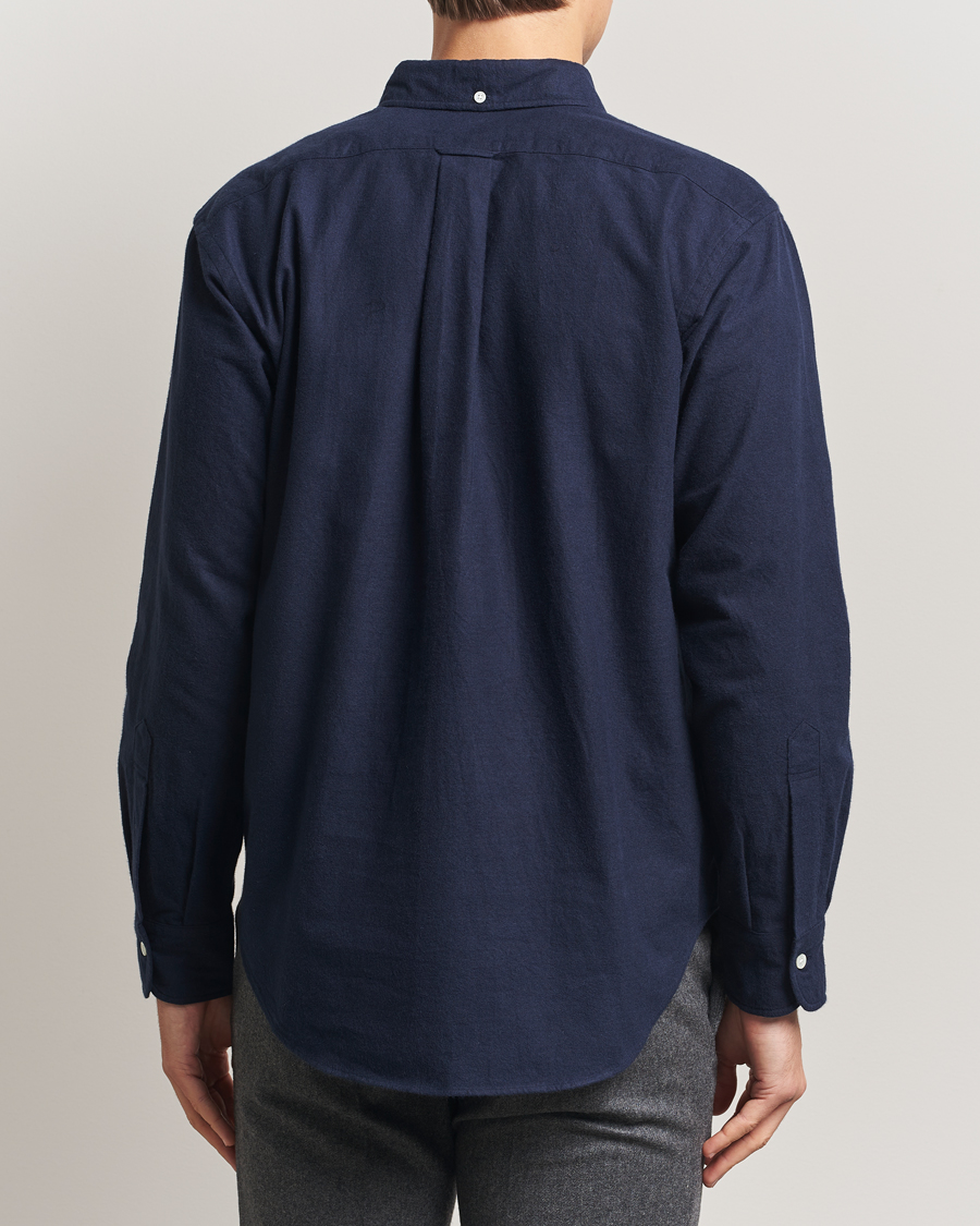 Men | Shirts | Kamakura Shirts | Vintage Ivy Oxford Popover Shirt Navy