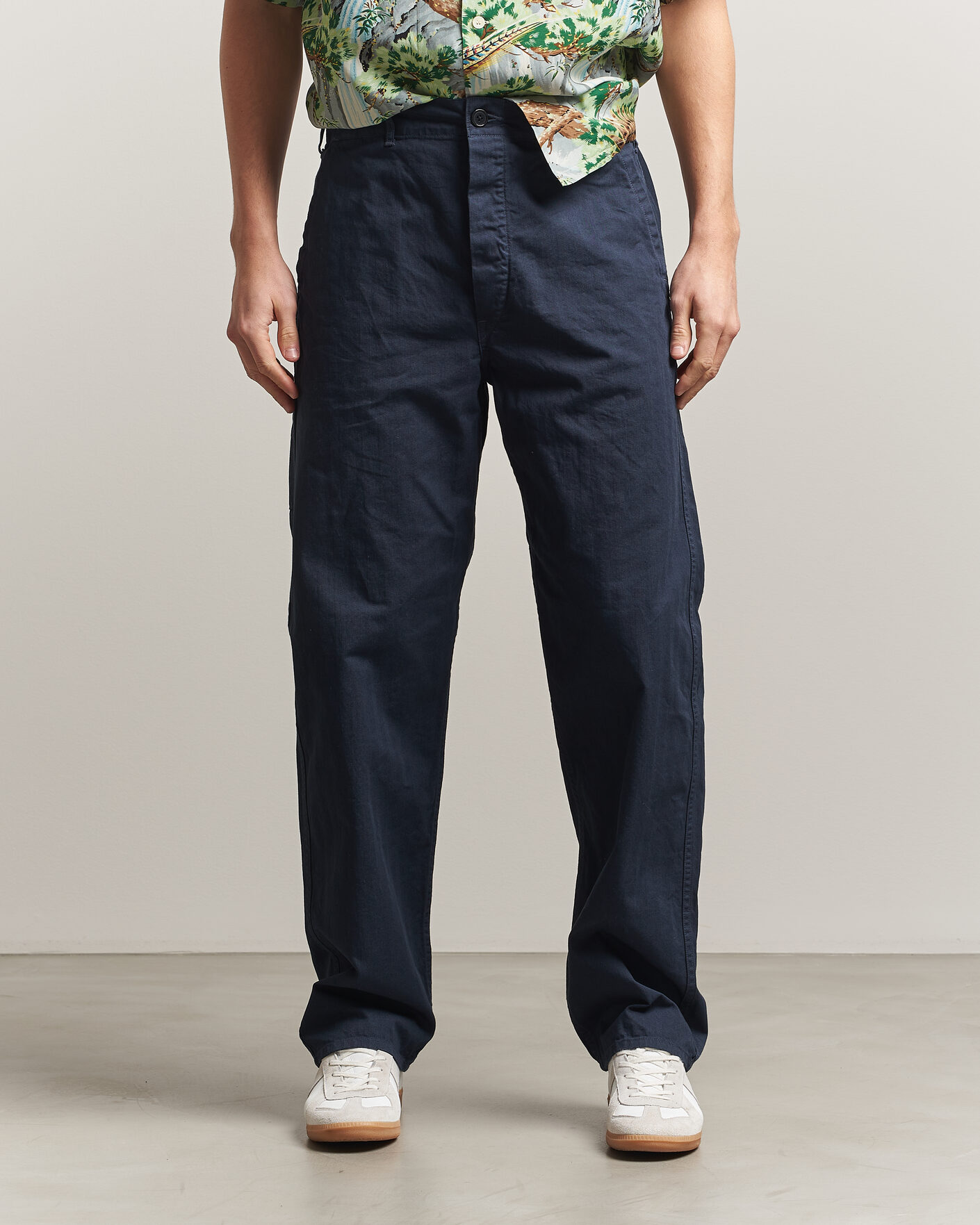 Men | Trousers | orSlow | French Work Pants Navy