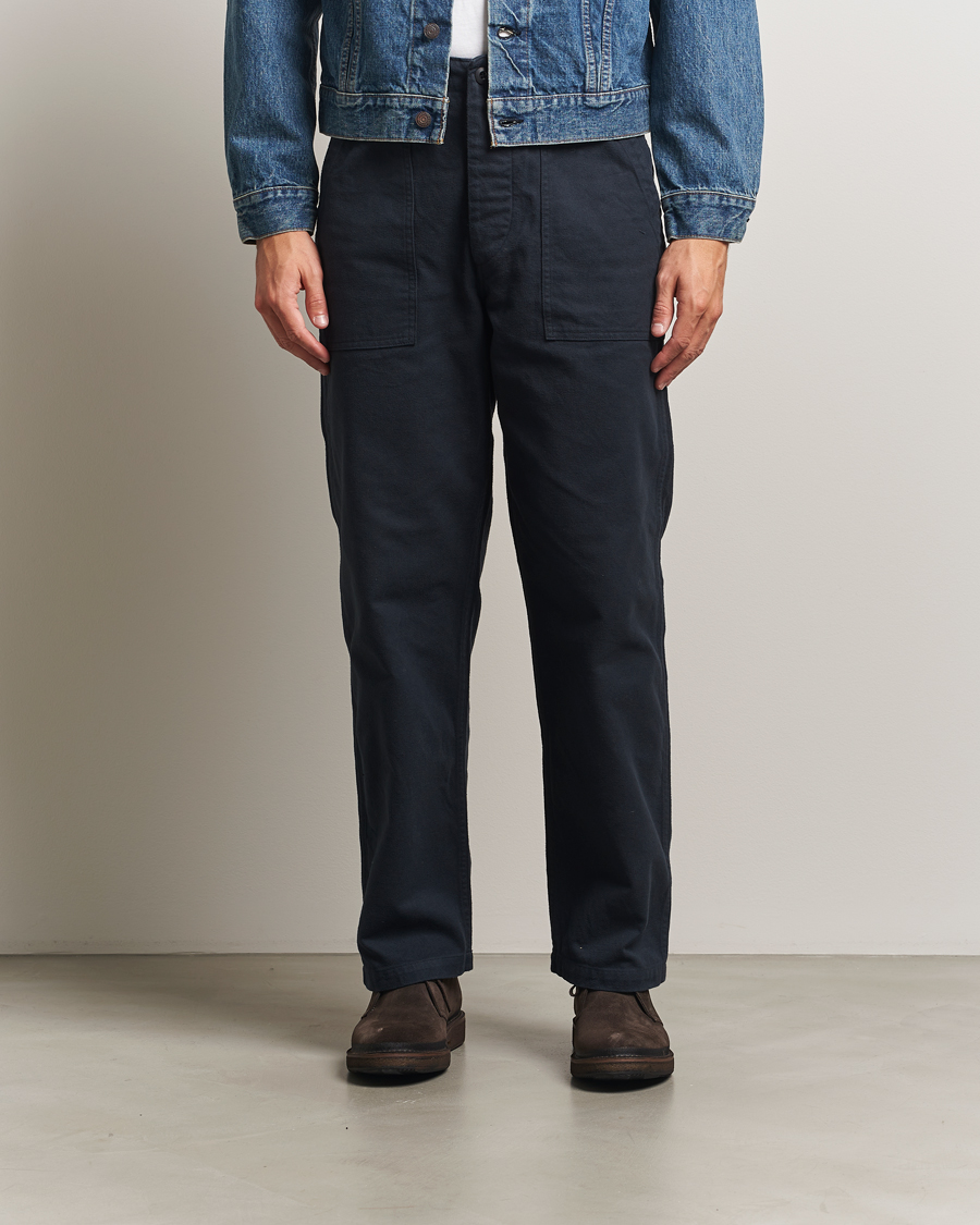 Men | Trousers | orSlow | Regular Fit Original Sateen Fatigue Pants Navy