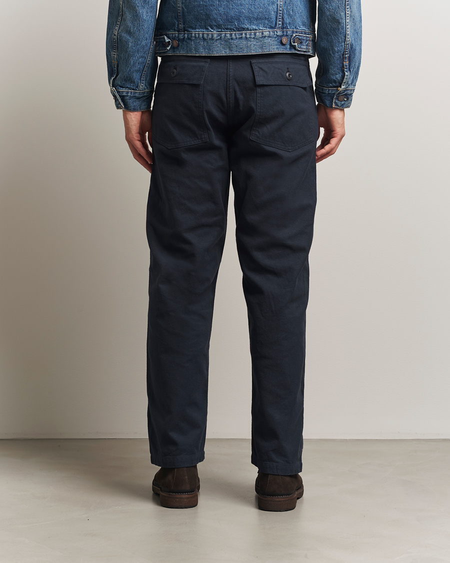 Men | Trousers | orSlow | Regular Fit Original Sateen Fatigue Pants Navy