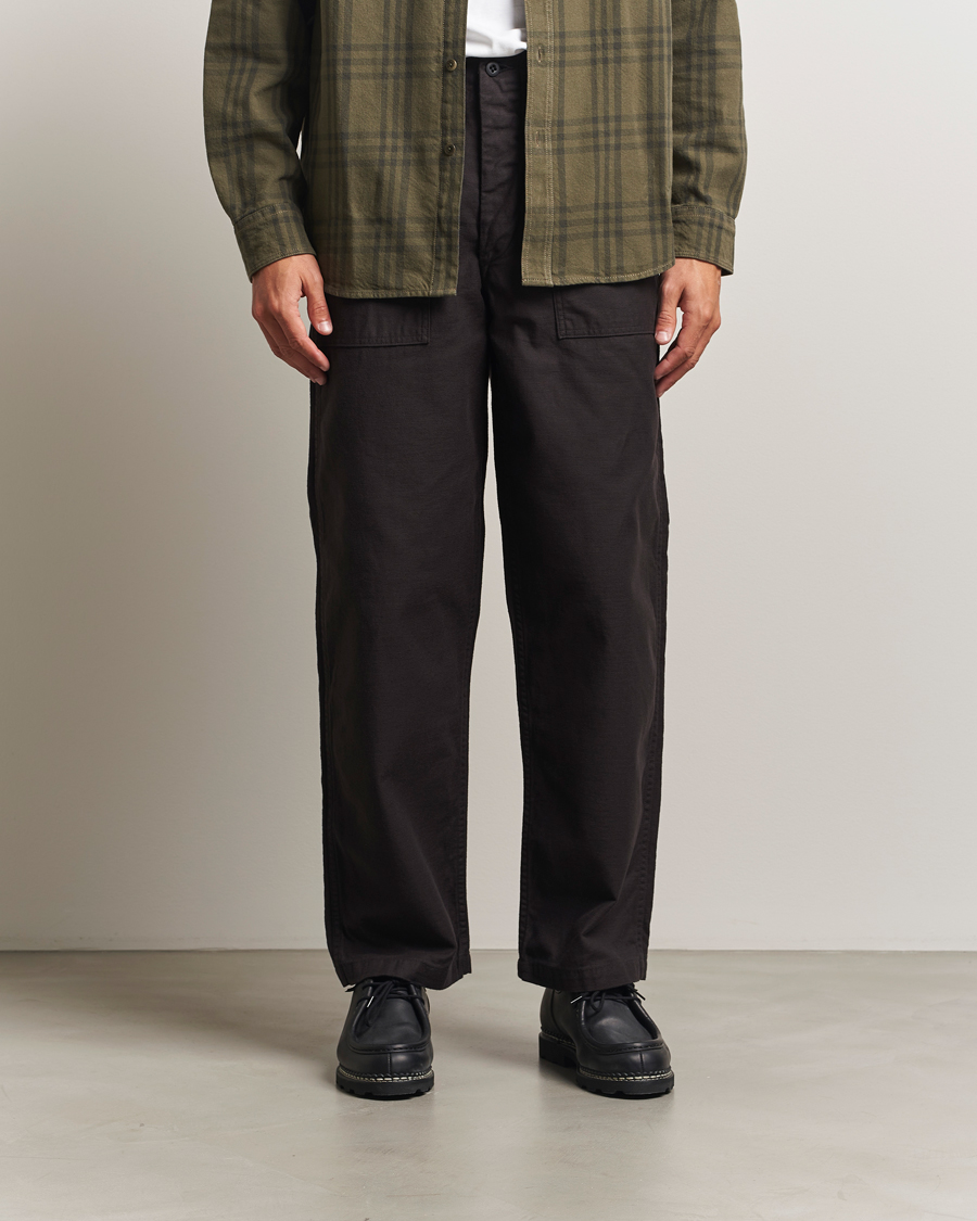 Men | Trousers | orSlow | Regular Fit Original Sateen Fatigue Pants Black