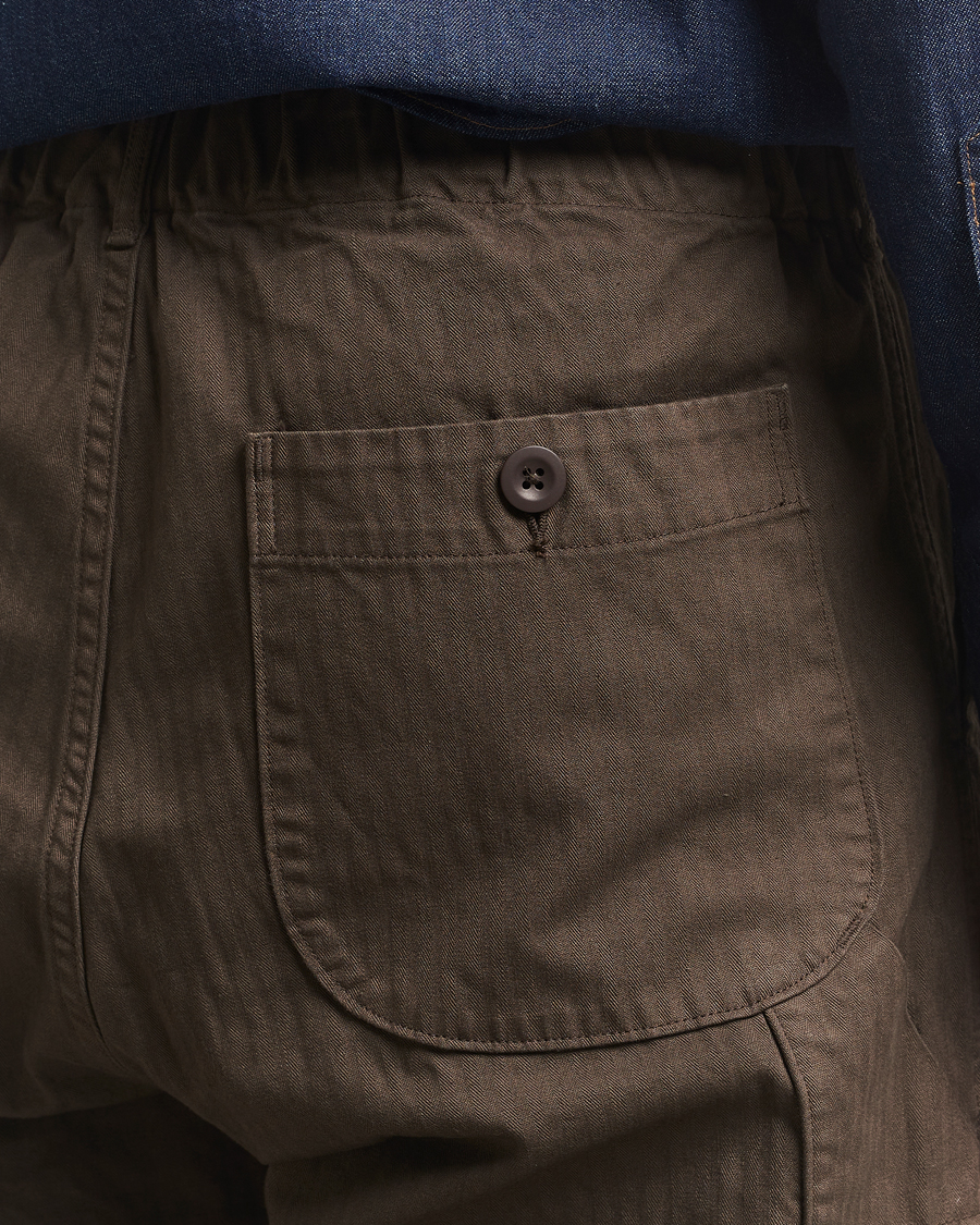 Men | Trousers | orSlow | Wide Fit French Work Pants Coffee Brown