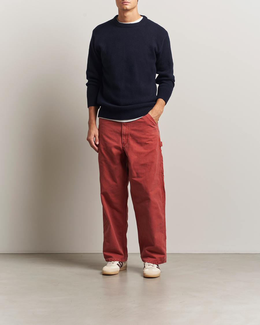 Men | Trousers | orSlow | Dad Fit Oxford Painter Pants Red