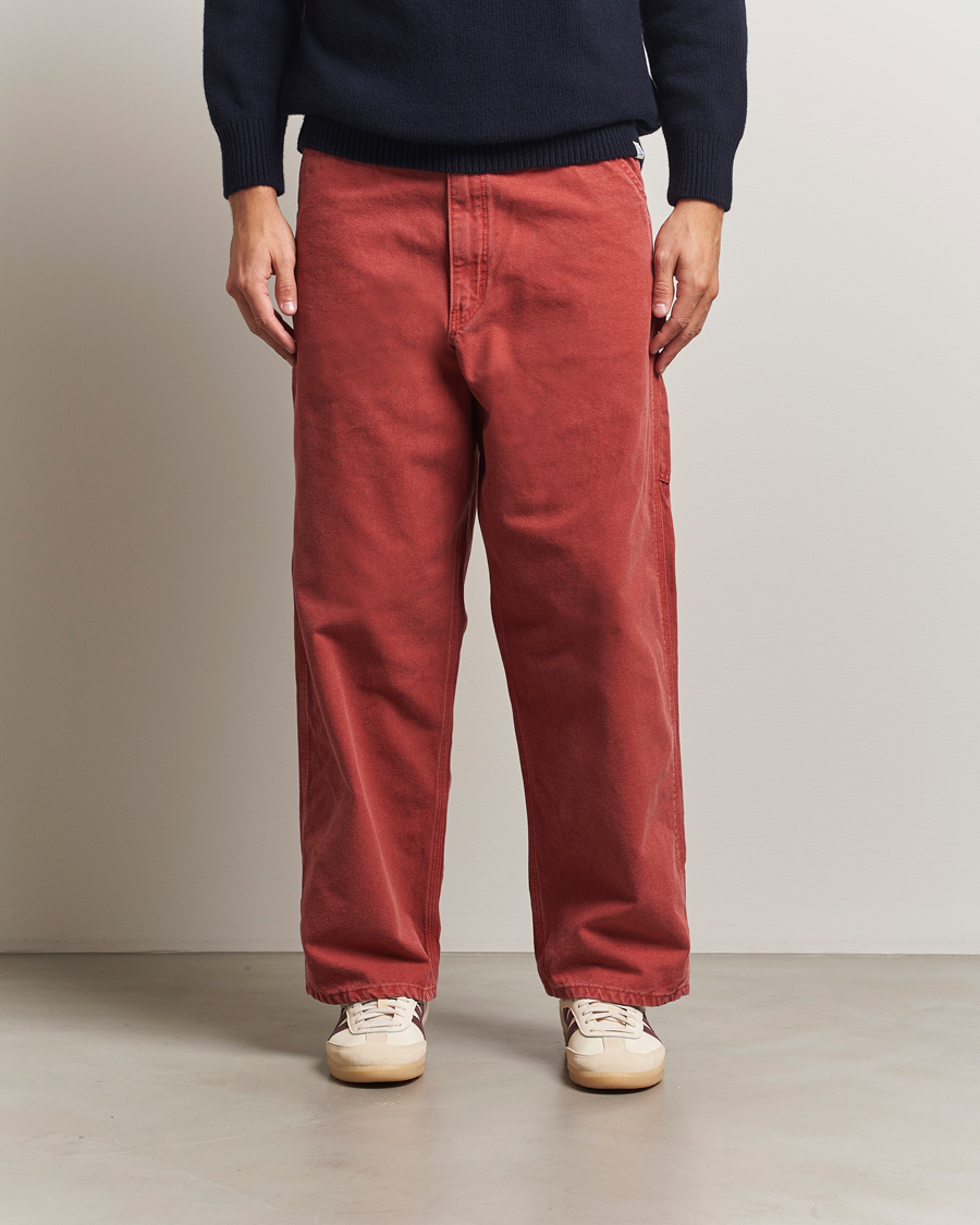 Men | Trousers | orSlow | Dad Fit Oxford Painter Pants Red