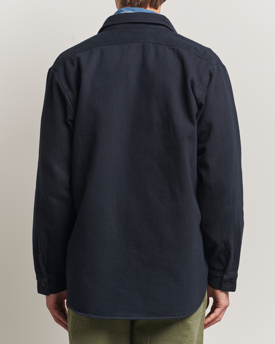 Men | Shirts | orSlow | Brushed Flannel Overshirt Navy