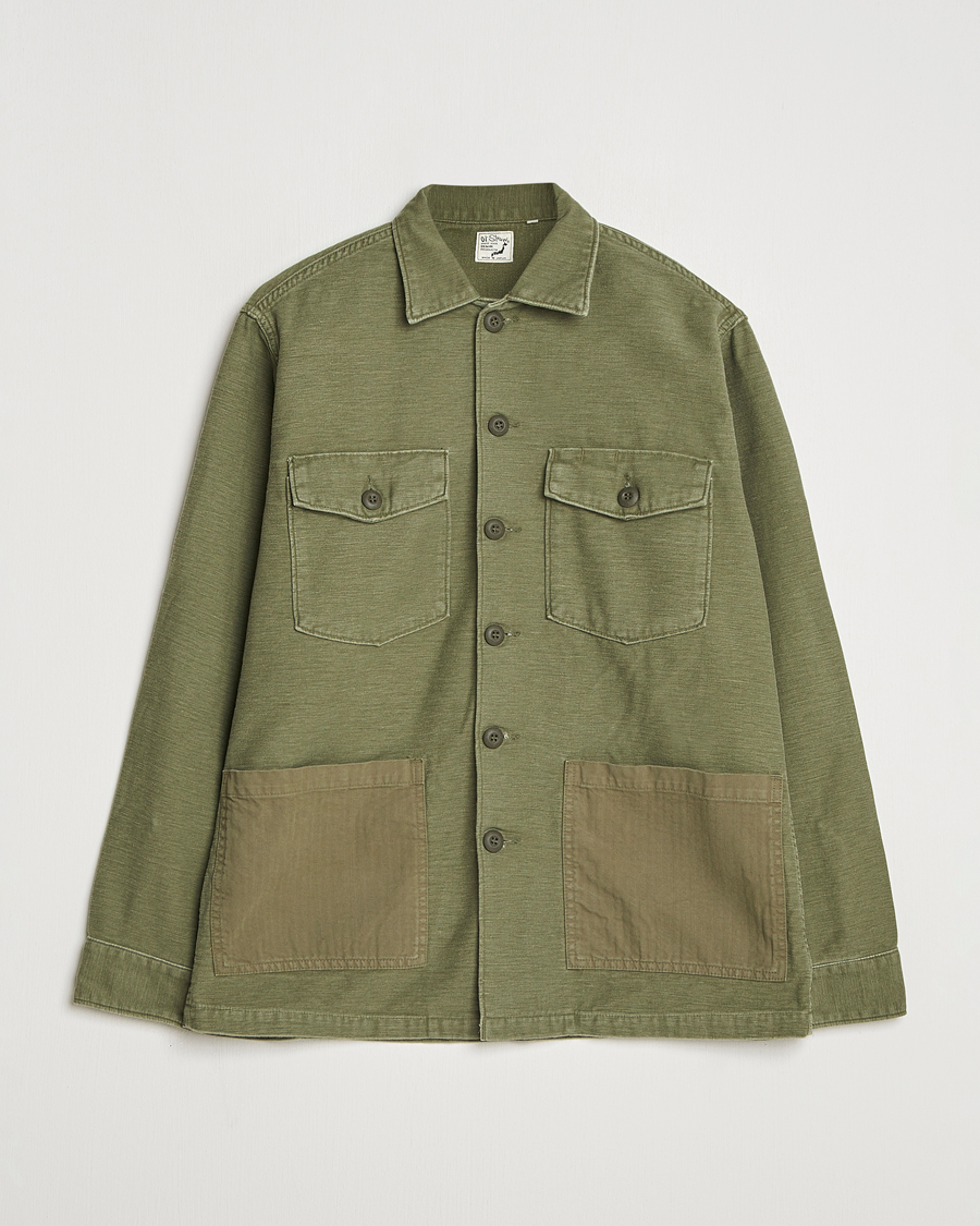 Men | Shirts | orSlow | 4 Pockets US Army Shirt Dark Olive