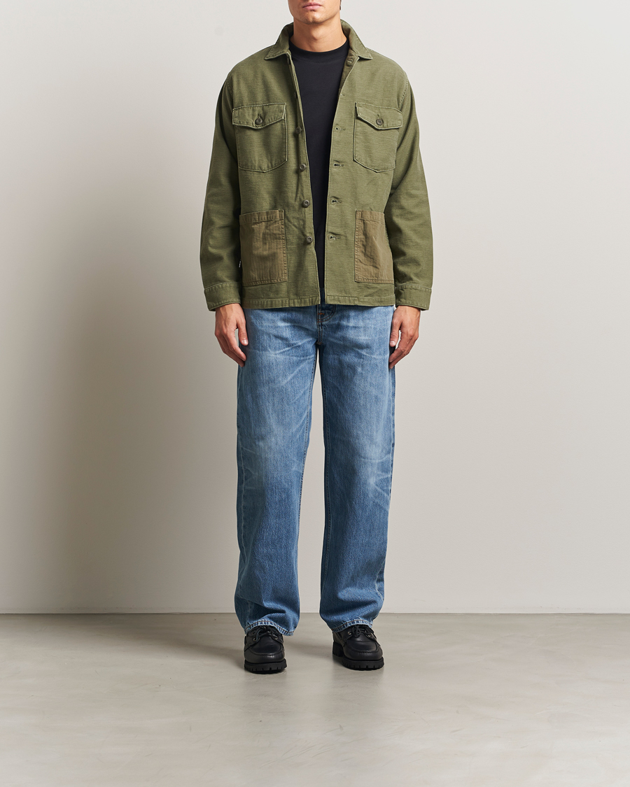 Men | Shirts | orSlow | 4 Pockets US Army Shirt Dark Olive
