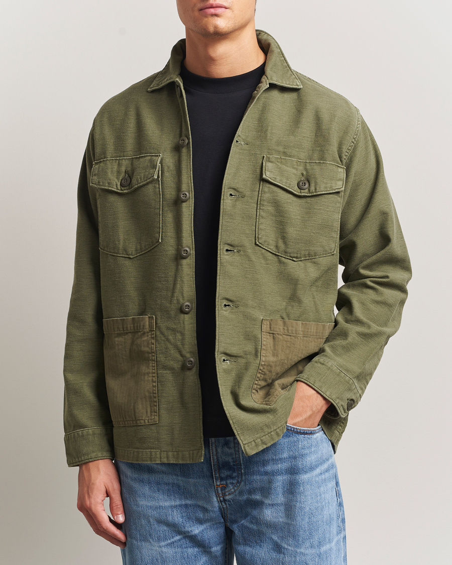 Men | Shirts | orSlow | 4 Pockets US Army Shirt Dark Olive