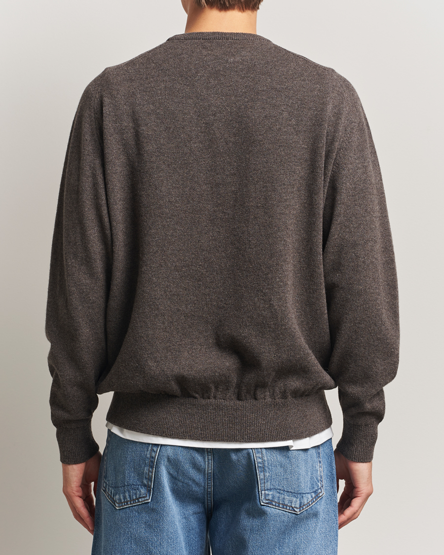 Men | Sweaters & Knitwear | orSlow | Simple Crew Neck Sweater Brown