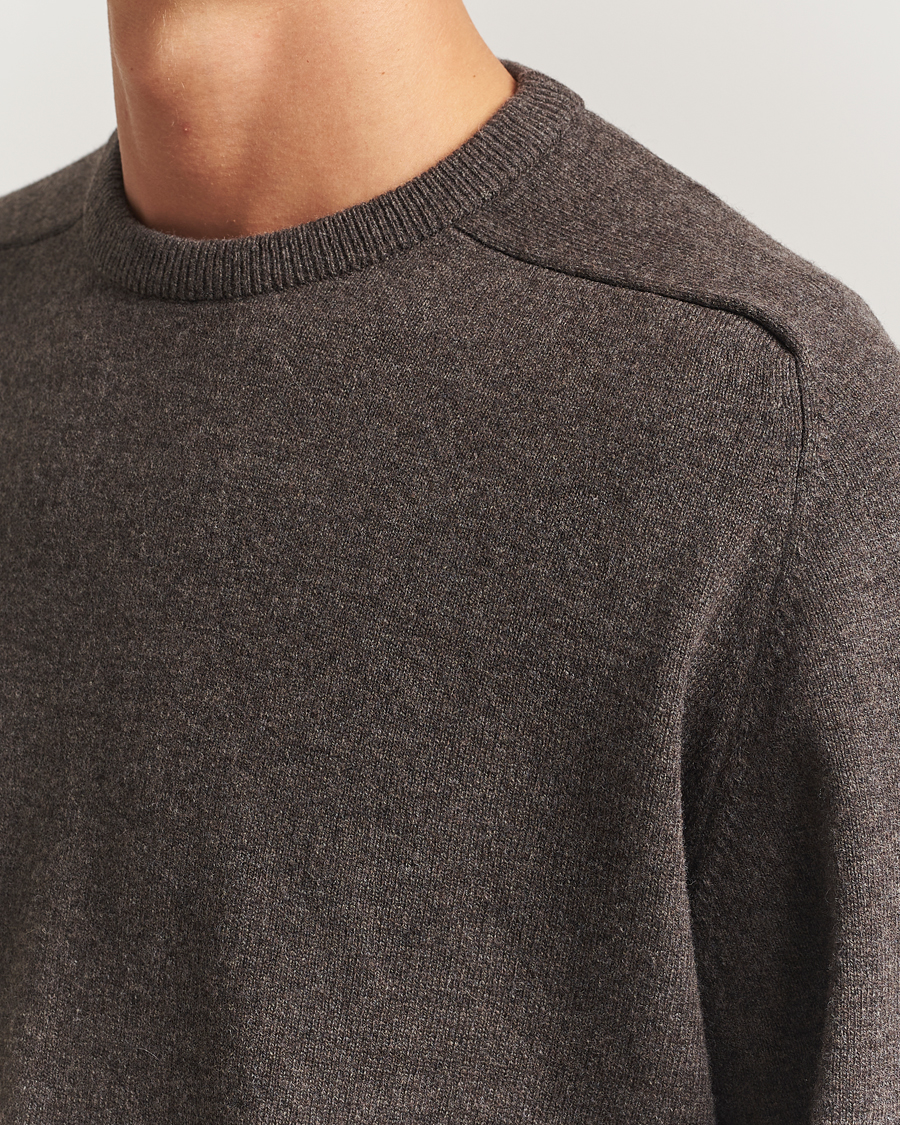Men | Sweaters & Knitwear | orSlow | Simple Crew Neck Sweater Brown