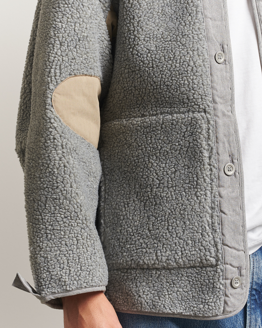 Men | Sweaters & Knitwear | orSlow | M-65 Tail Coat Liner Light Grey