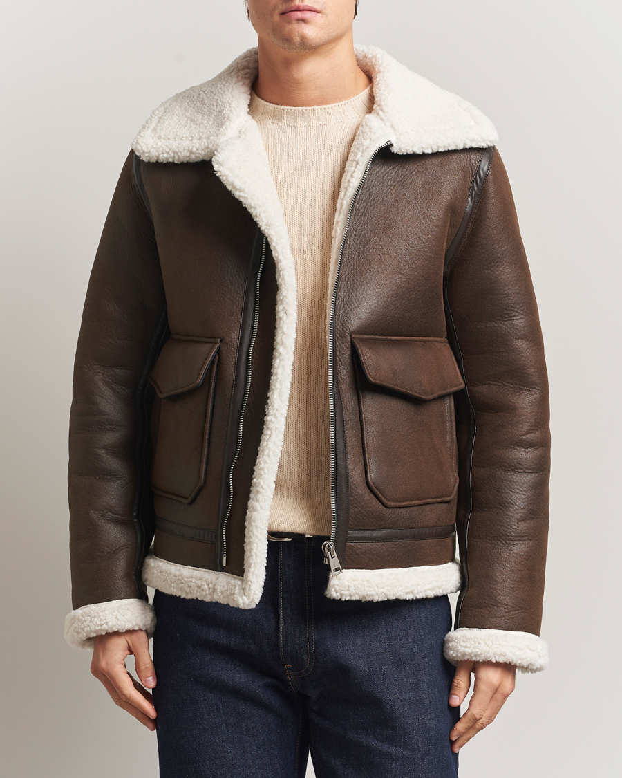 Men | Coats & Jackets | A.P.C. | Tommy Aviator Jacket Brown