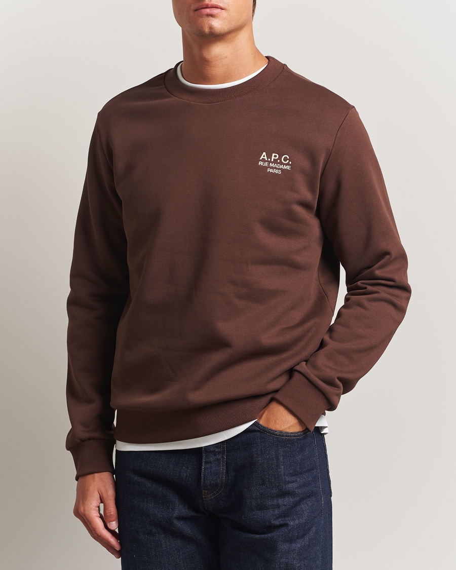 Men | Sweaters & Knitwear | A.P.C. | Rue Madame Sweatshirt Brown