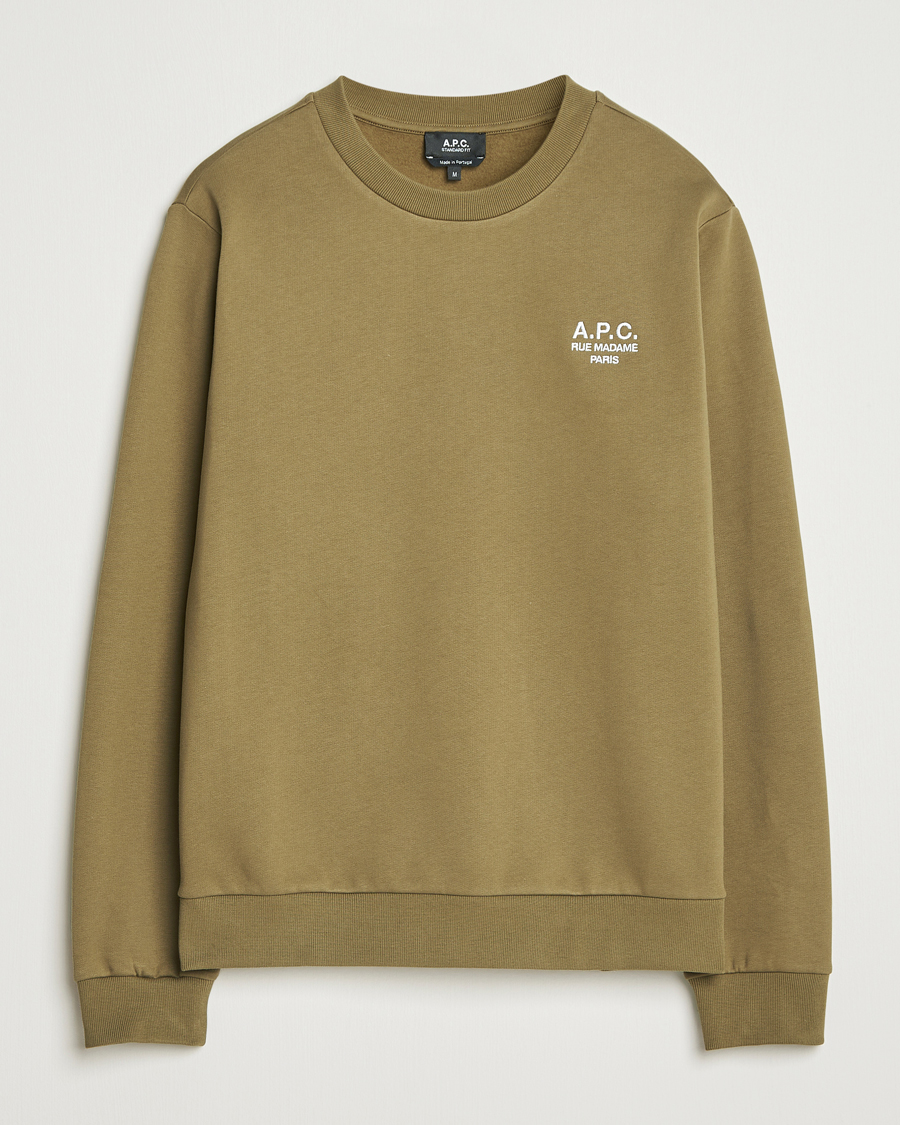 Men | Sweaters & Knitwear | A.P.C. | Rue Madame Sweatshirt Khaki Green